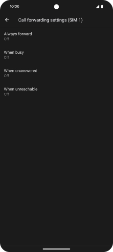 Press the required divert type.