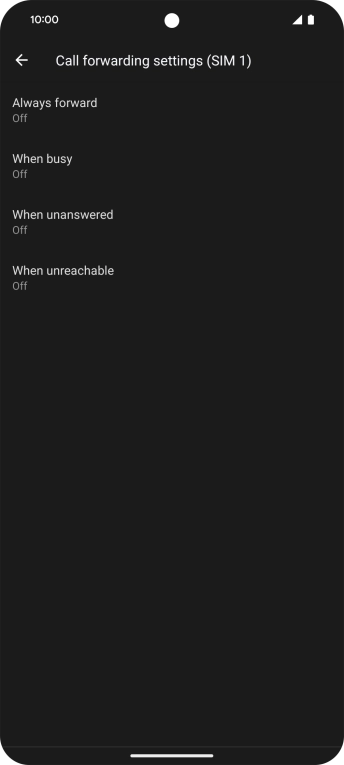 Press the required divert type.