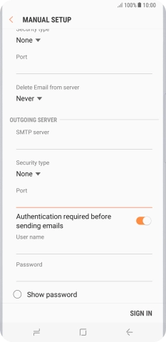Press the field below 
