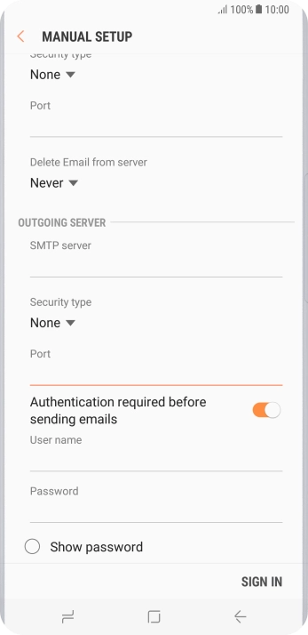 Press the field below 