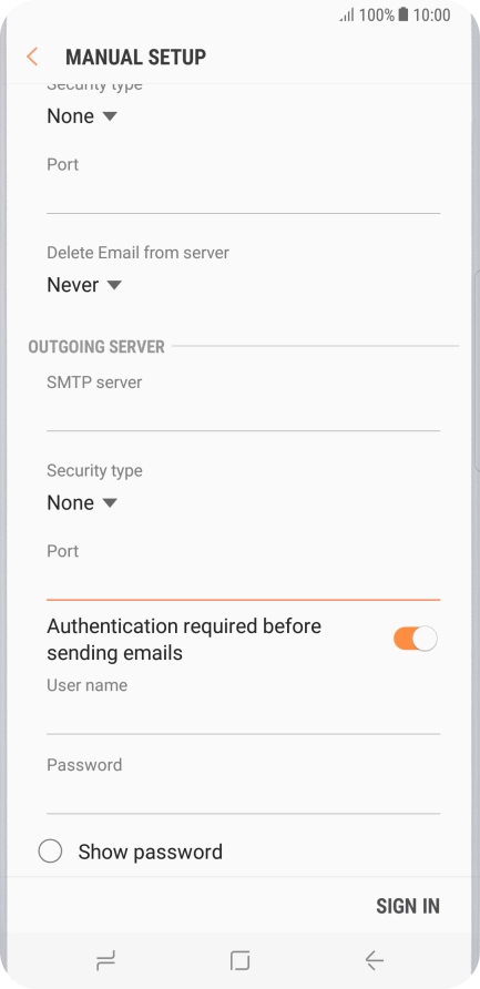 Press the field below 