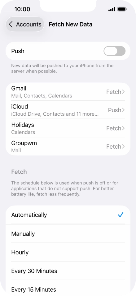 If you turn off the function, press the required setting.