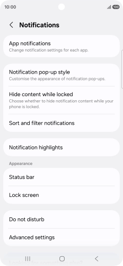 Press App notifications.