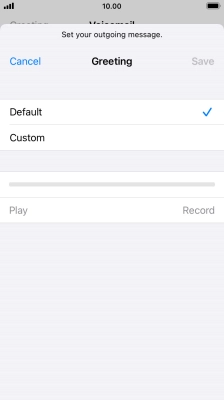 Press Default to select the default greeting.