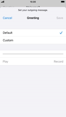 Press Default to select the default greeting.