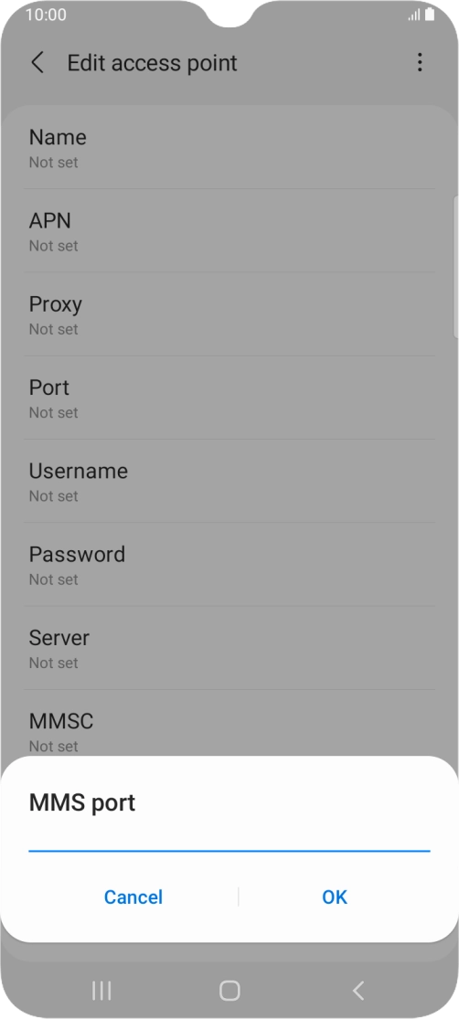 Key in 8080 and press OK.