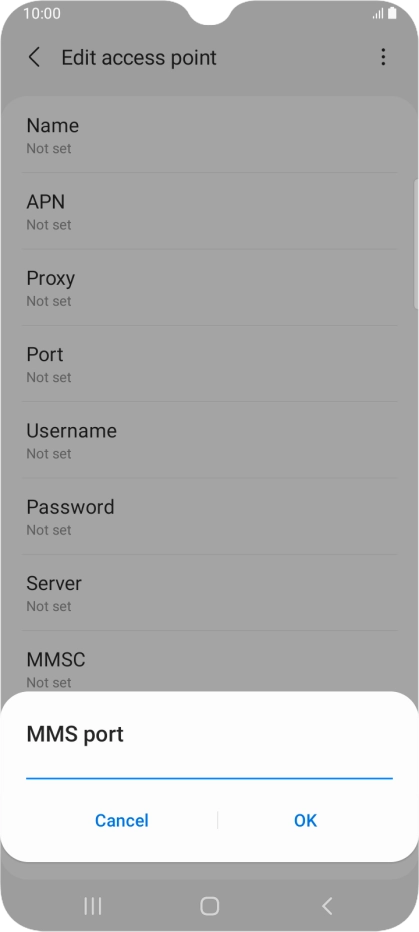 Key in 8080 and press OK.