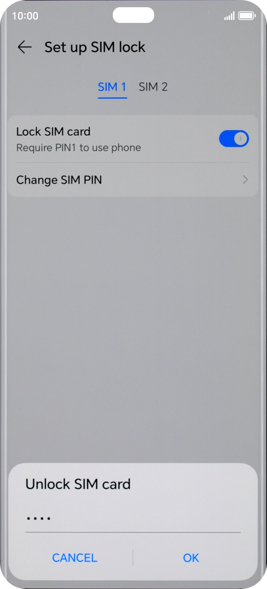Key in your PIN and press OK. The default PIN is 1111.