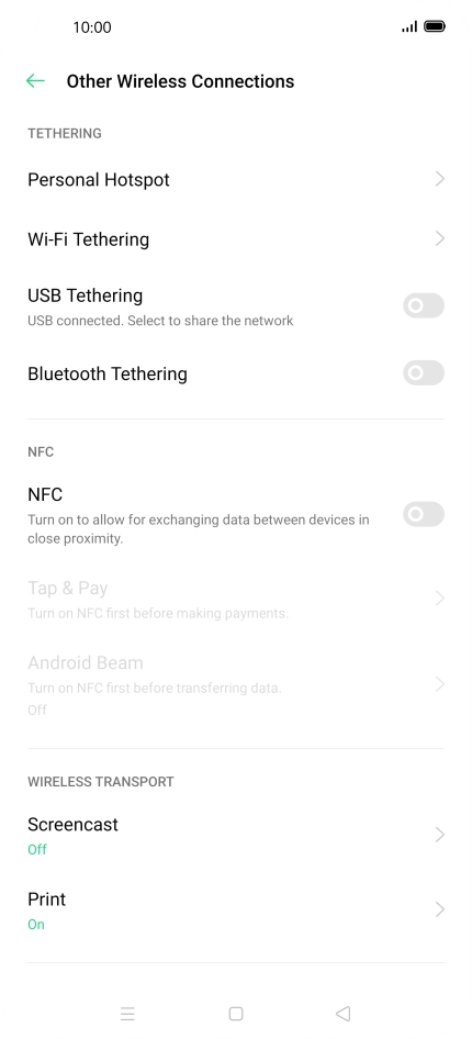Press Personal Hotspot.
