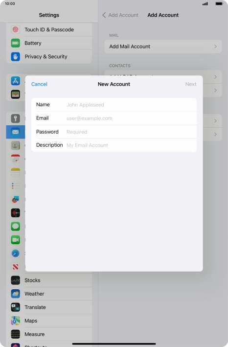 Press Name and key in the required sender name.