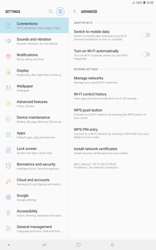 Press the indicator next to 