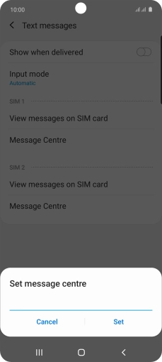 Key in +447958879879 and press Set.