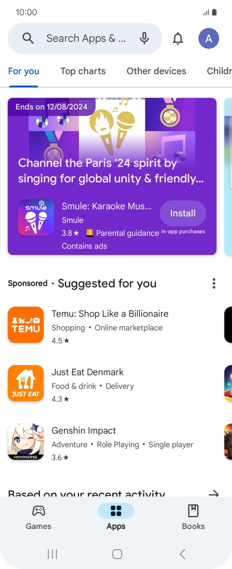 Press the profile icon.
