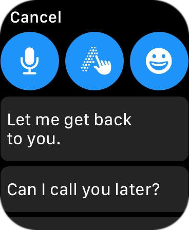 Press the microphone icon and follow the instructions on the screen to record and send the message.