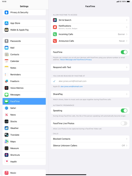 Press the indicator next to 