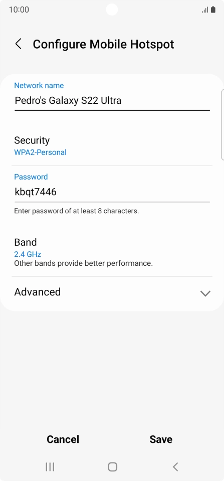 Press the field below 