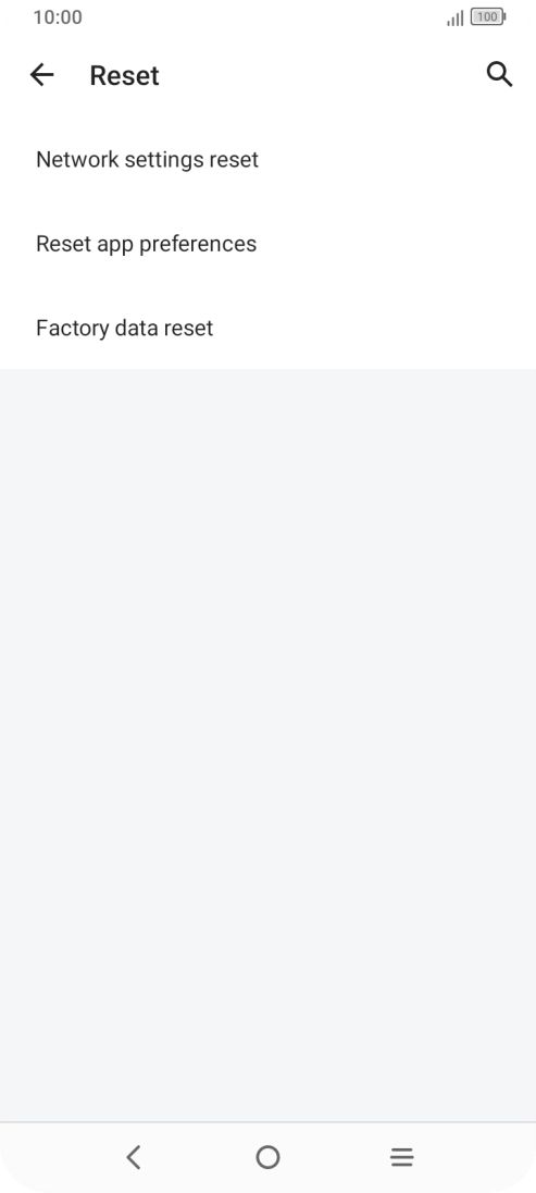 Press Factory data reset.