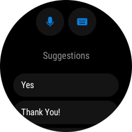 Press the microphone icon and follow the instructions on the screen to record and send the required reply.