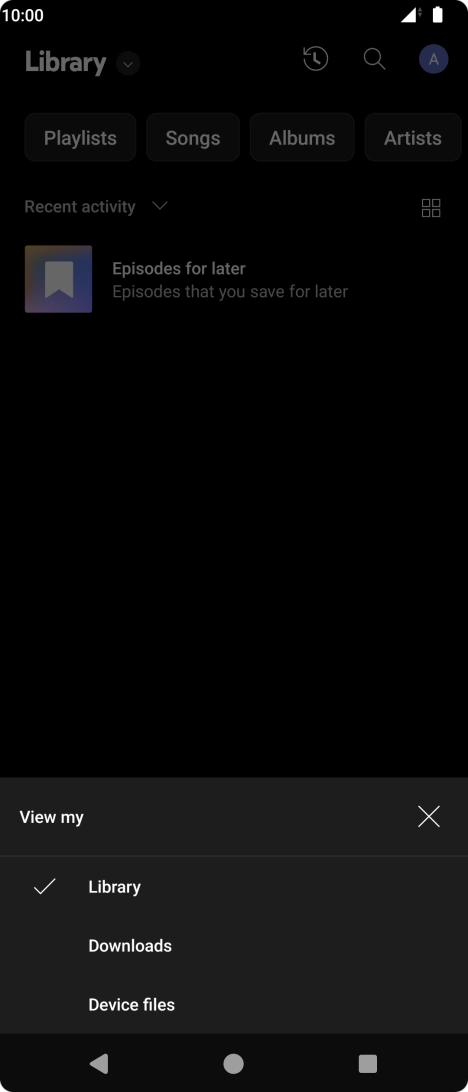 Press the required category and go to the required audio file.