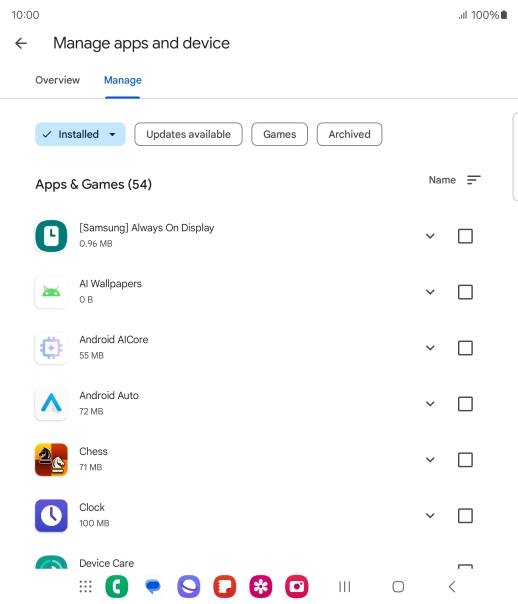Press the required app.