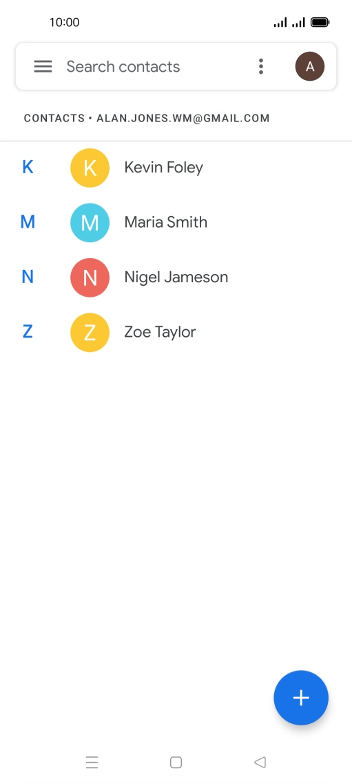 Press the required contact.