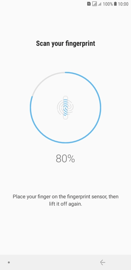 Follow the instructions on the screen to create the phone lock code using your fingerprint.