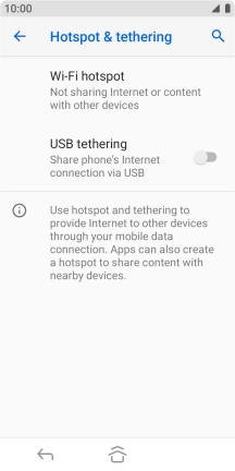 Press Wi-Fi hotspot.