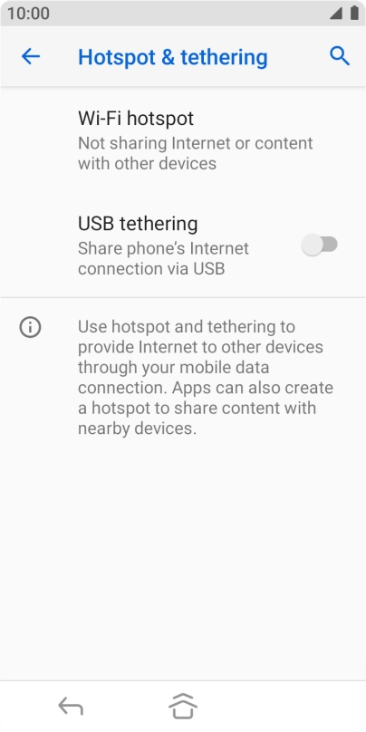 Press Wi-Fi hotspot.