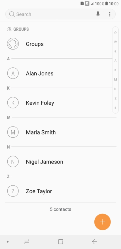 Press the new contact icon.