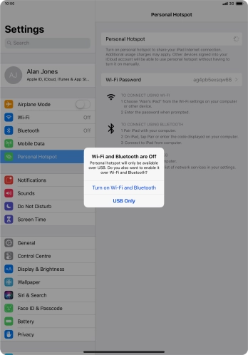 If Wi-Fi is turned off, press Turn on Wi-Fi and Bluetooth.