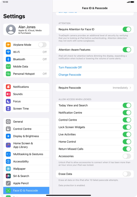 Press the indicator next to 