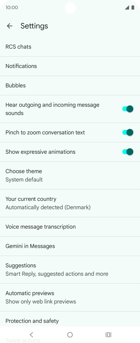 Press Gemini in Messages.
