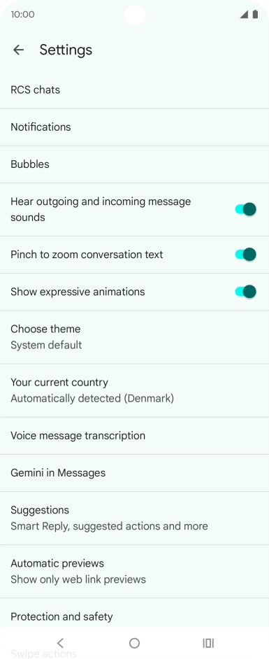 Press Gemini in Messages.