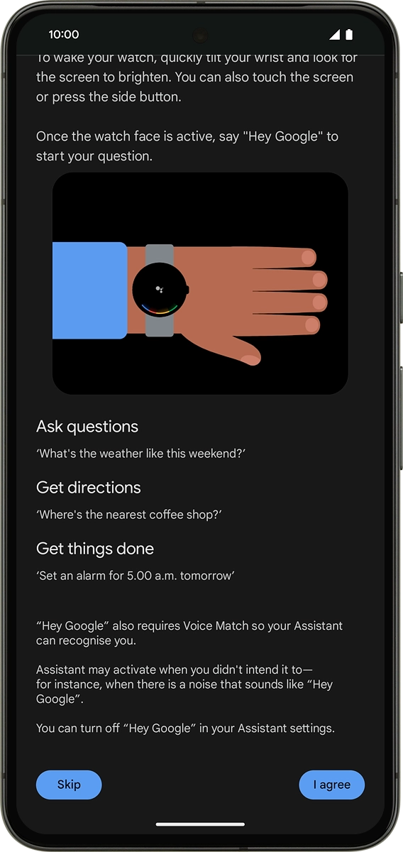 On your phone: Press I agree.