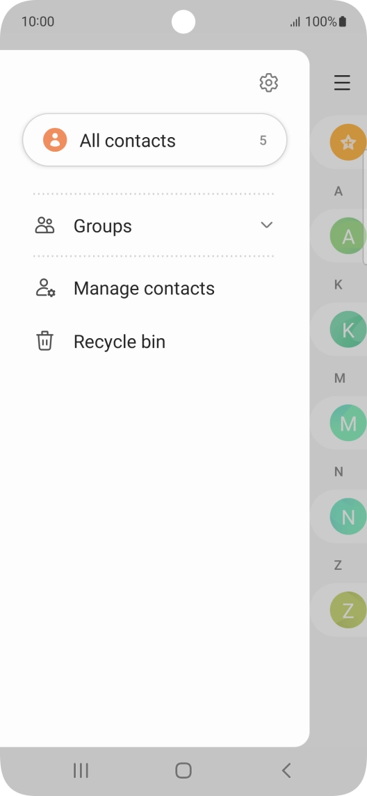Press Manage contacts.