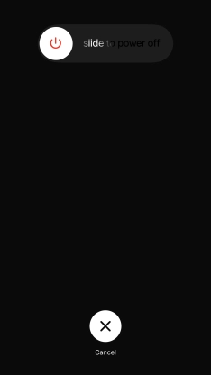 Press and drag the power off icon right.