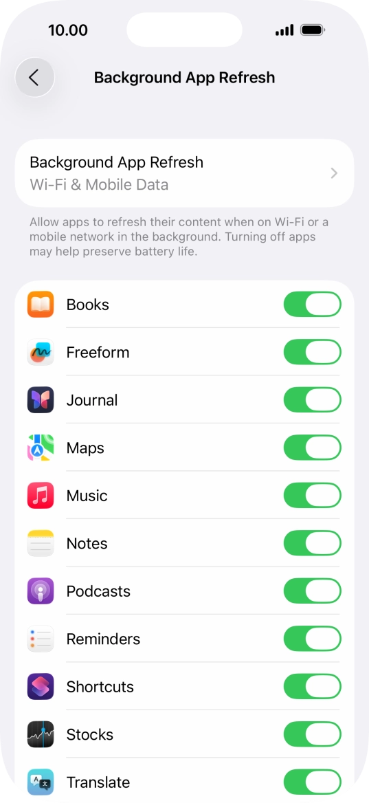 Press Background App Refresh.