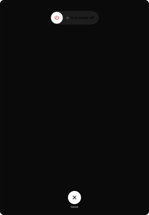 Press and drag the power off icon right.