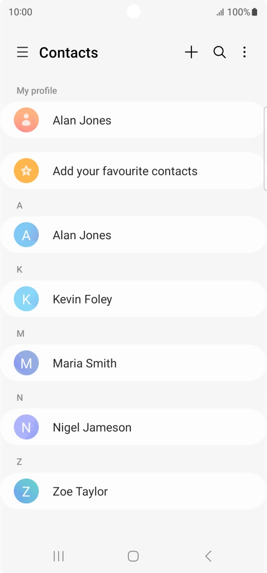 Press the new contact icon.