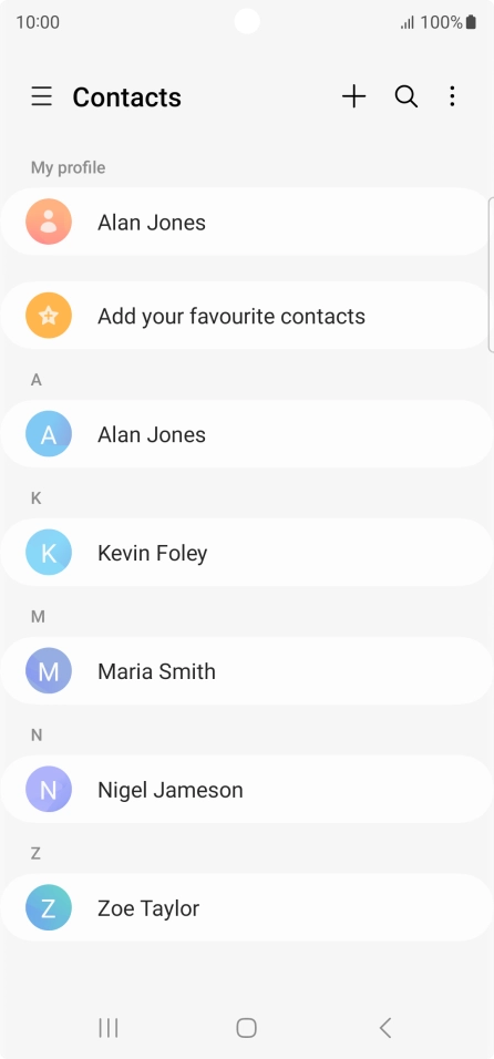 Press the new contact icon.