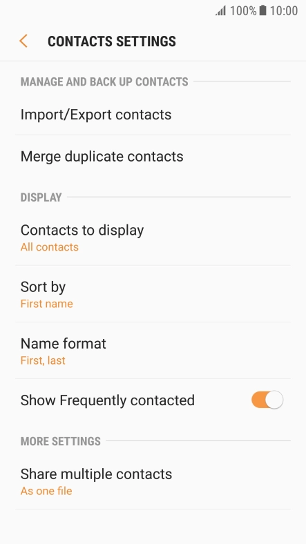 Press Import/Export contacts.