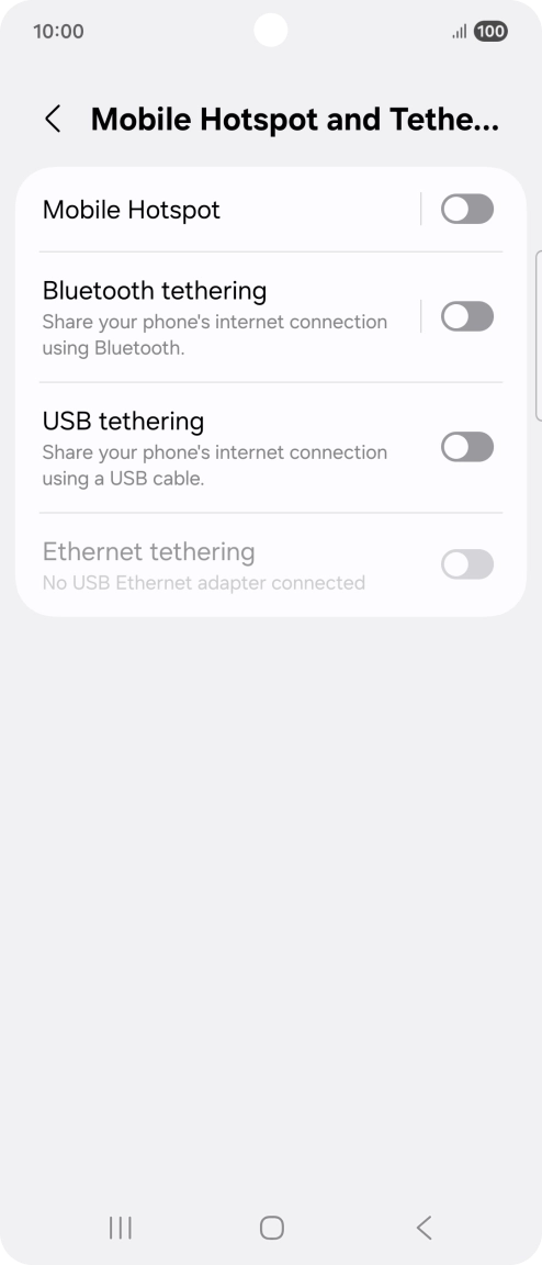 Press Mobile Hotspot.