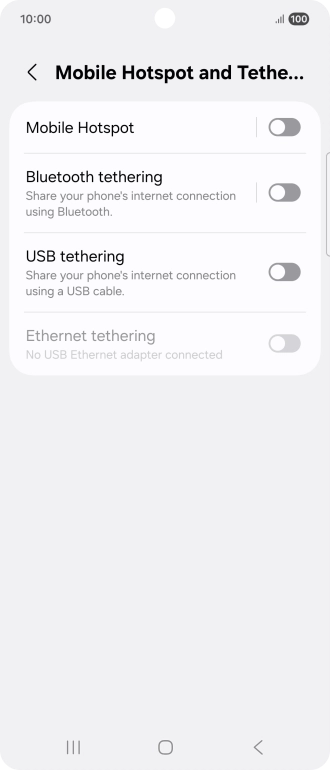 Press Mobile Hotspot.