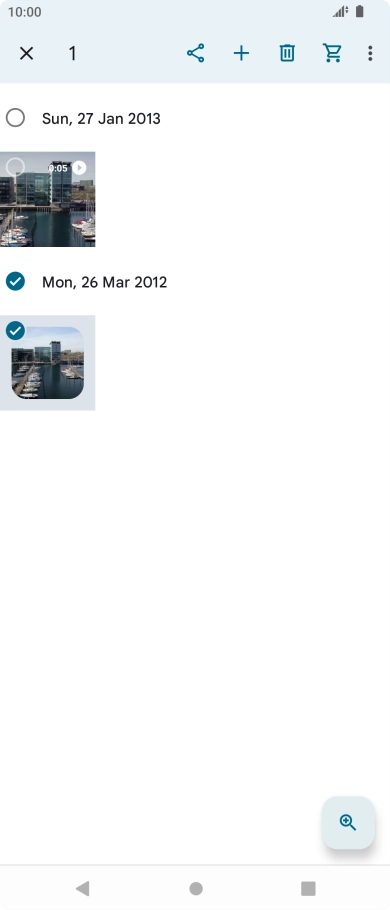 Press the required pictures or video clips.