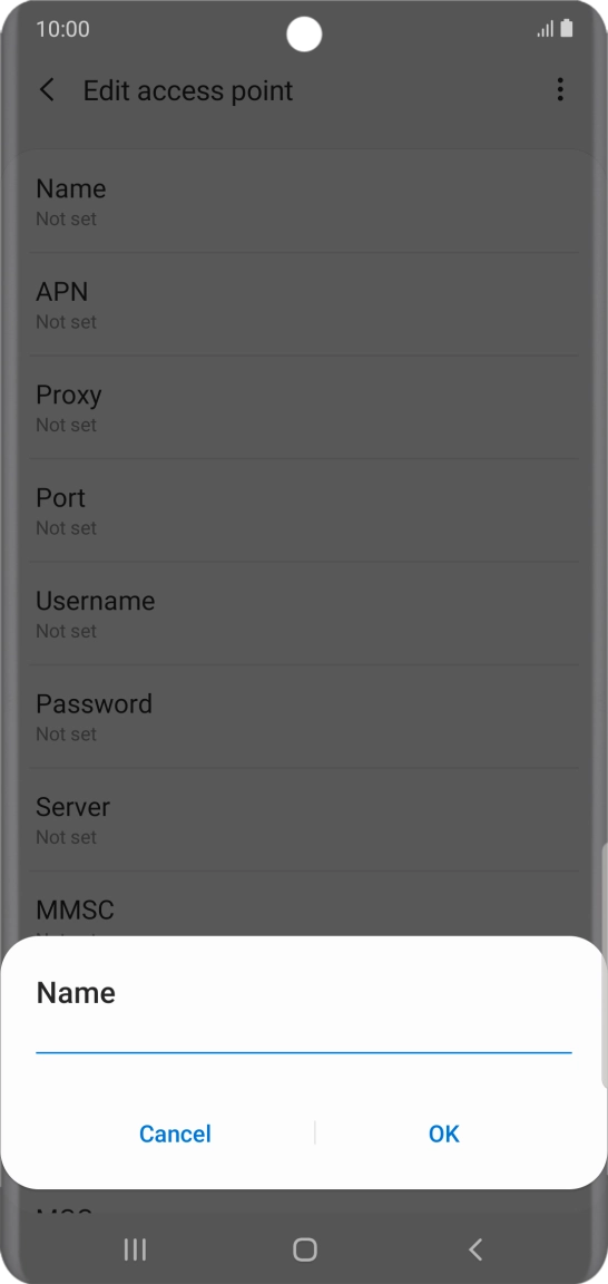 Key in EE Internet and press OK.