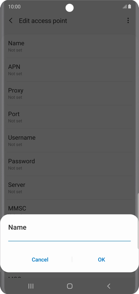Key in EE Internet and press OK.
