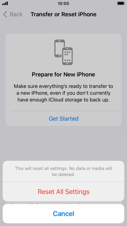Press Reset All Settings.