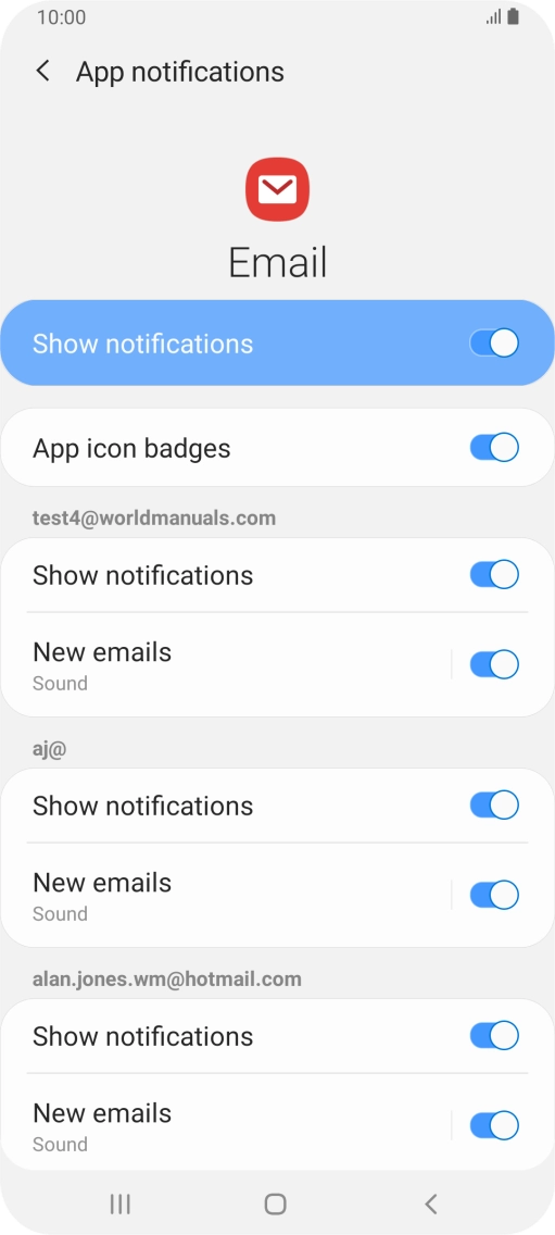 Press the indicator next to 