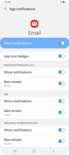 Press the indicator next to 