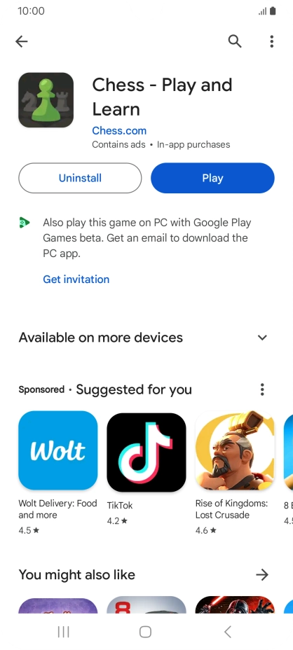 Press the Home key to return to the home screen.